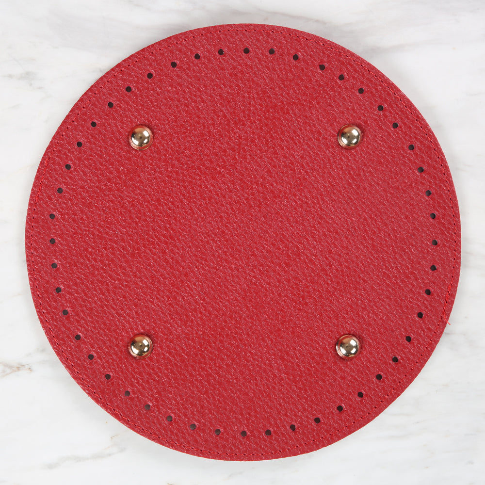 Knitme Çanta Tabanı Yuvarlak 22 cm Kırmızı BA-0064